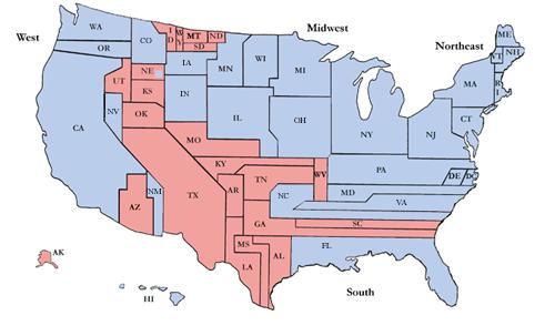 United States Map 2008